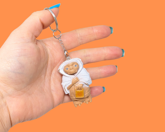 Porte-clés jouet ET l'extraterrestre fait main et recyclé