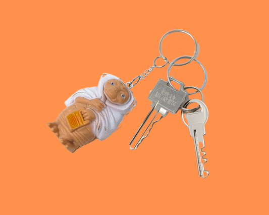 Porte-clés jouet ET l'extraterrestre fait main et recyclé