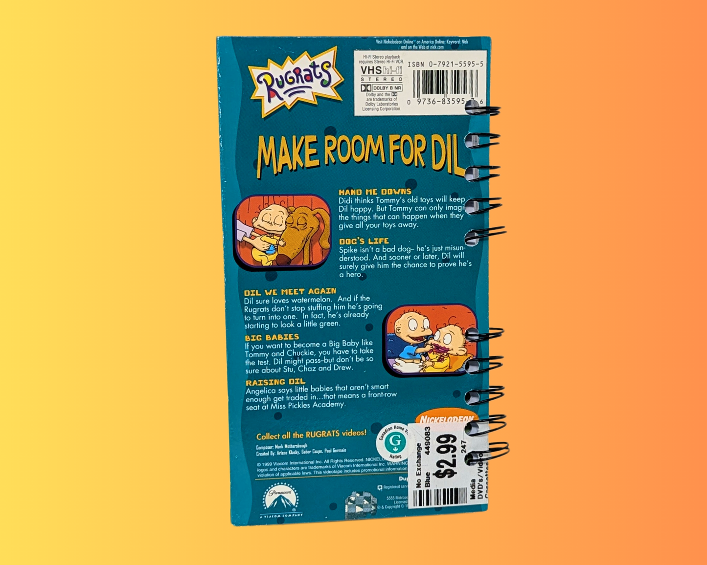Rugrats, Make Room for Dil VHS Movie Notebook
