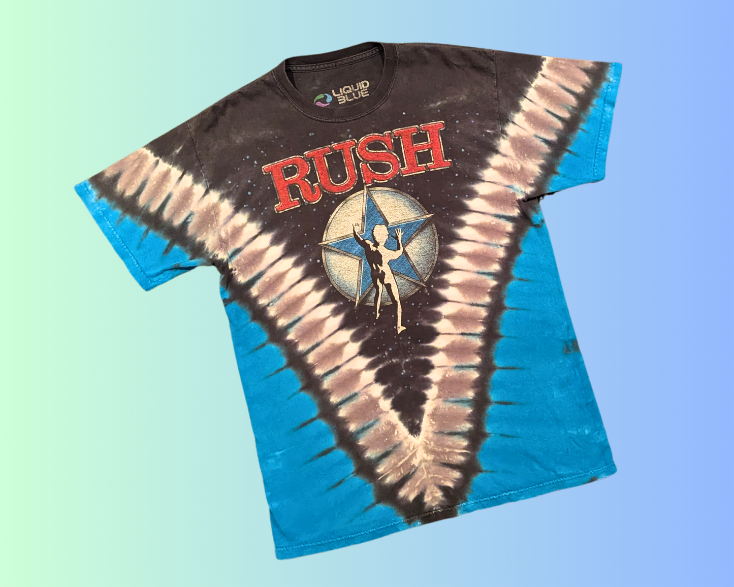 Vintage 1990's Rush Tie Dye Styled T-Shirt by Liquid Blue Size M
