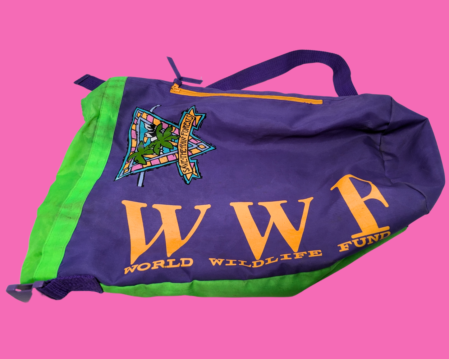 Sac à bandoulière vintage des années 1990 du Fonds mondial pour la nature