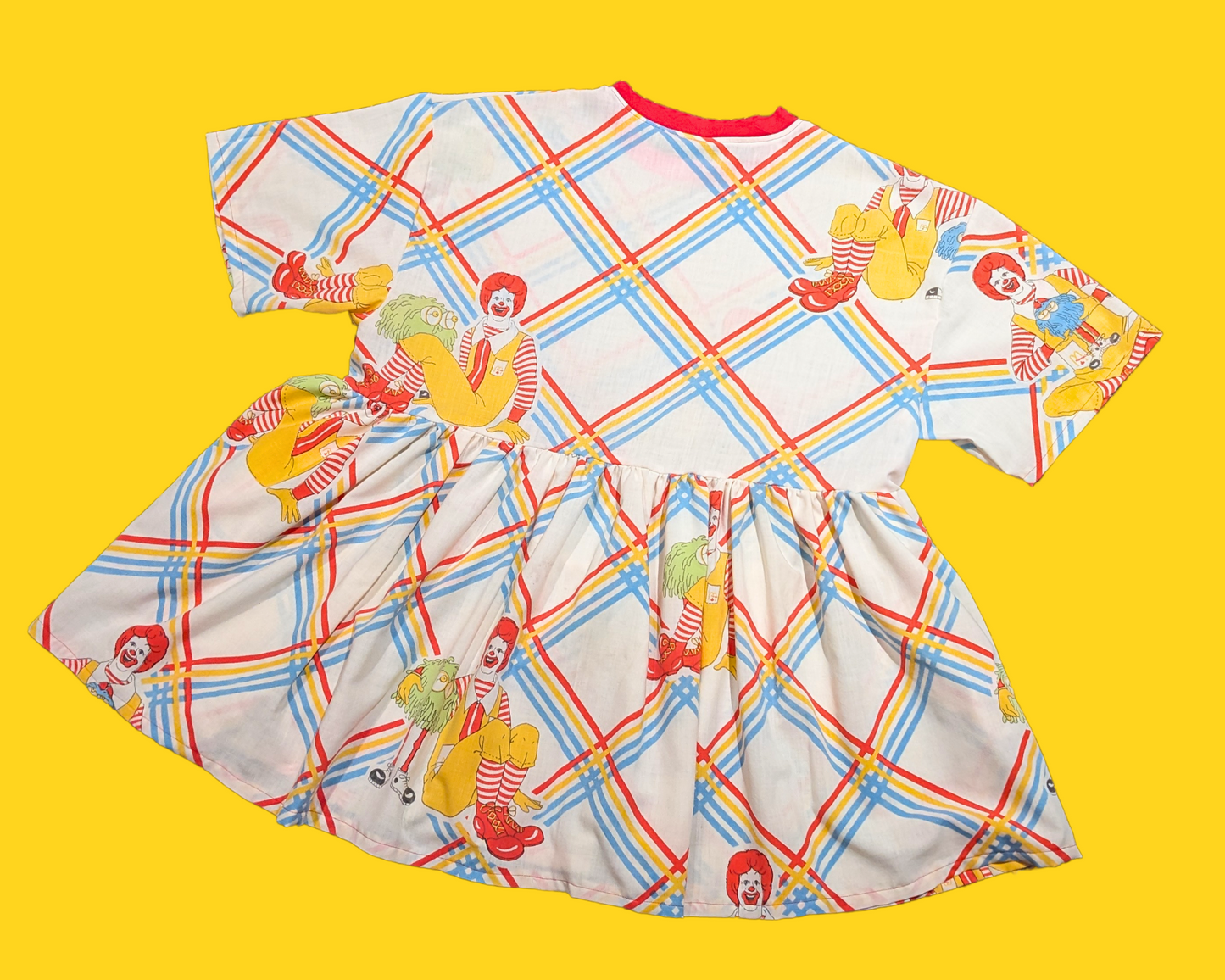 Handmade, Upcycled McDonald's Bedsheet T-Shirt Dress Fits 2XL