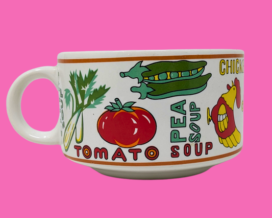 Bol à soupe vintage des années 1980, mignon et kitsch