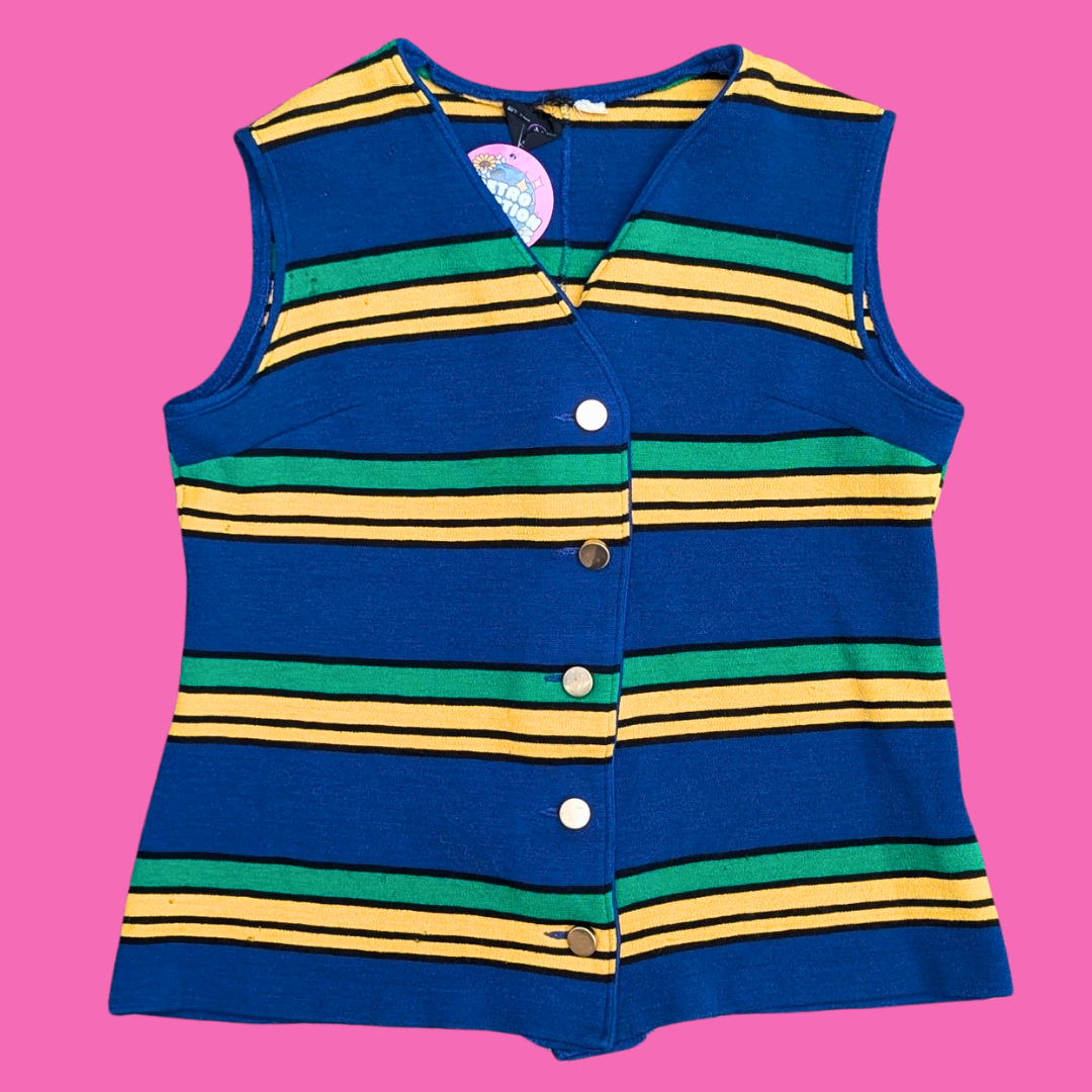 Vintage 1970's Funky, Colourful Vest Size M