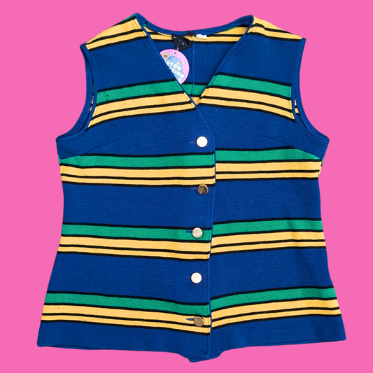 Vintage 1970's Funky, Colourful Vest Size M