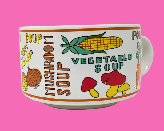 Bol à soupe vintage des années 1980, mignon et kitsch