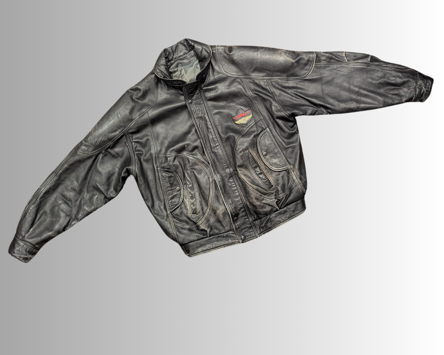 Vintage 1990's Black Genuine Leather Jacket Size L