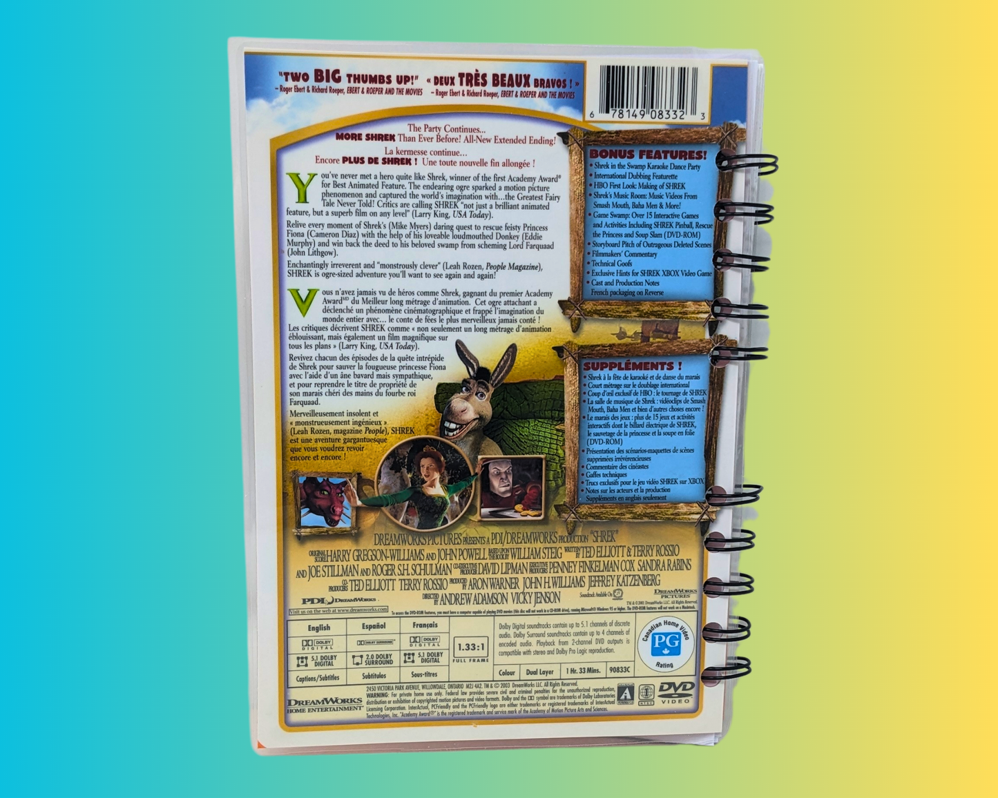 Shrek DVD Movie Notebook
