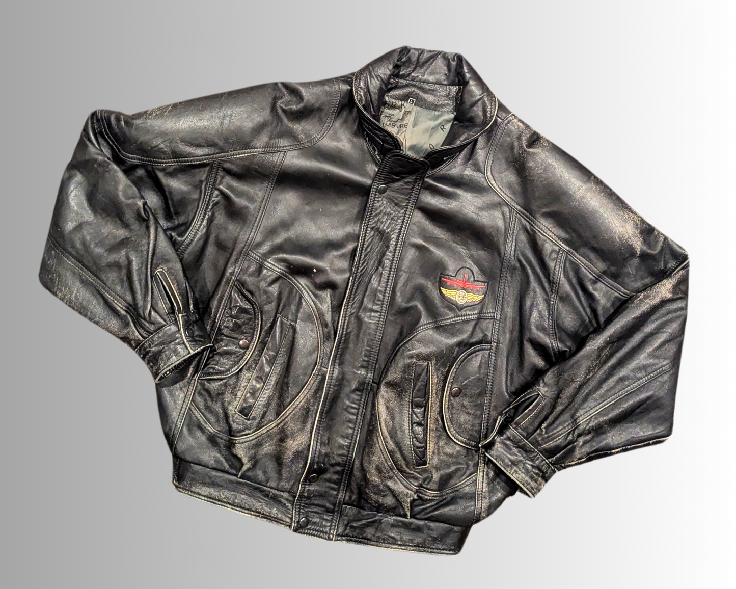 Vintage 1990's Black Genuine Leather Jacket Size L