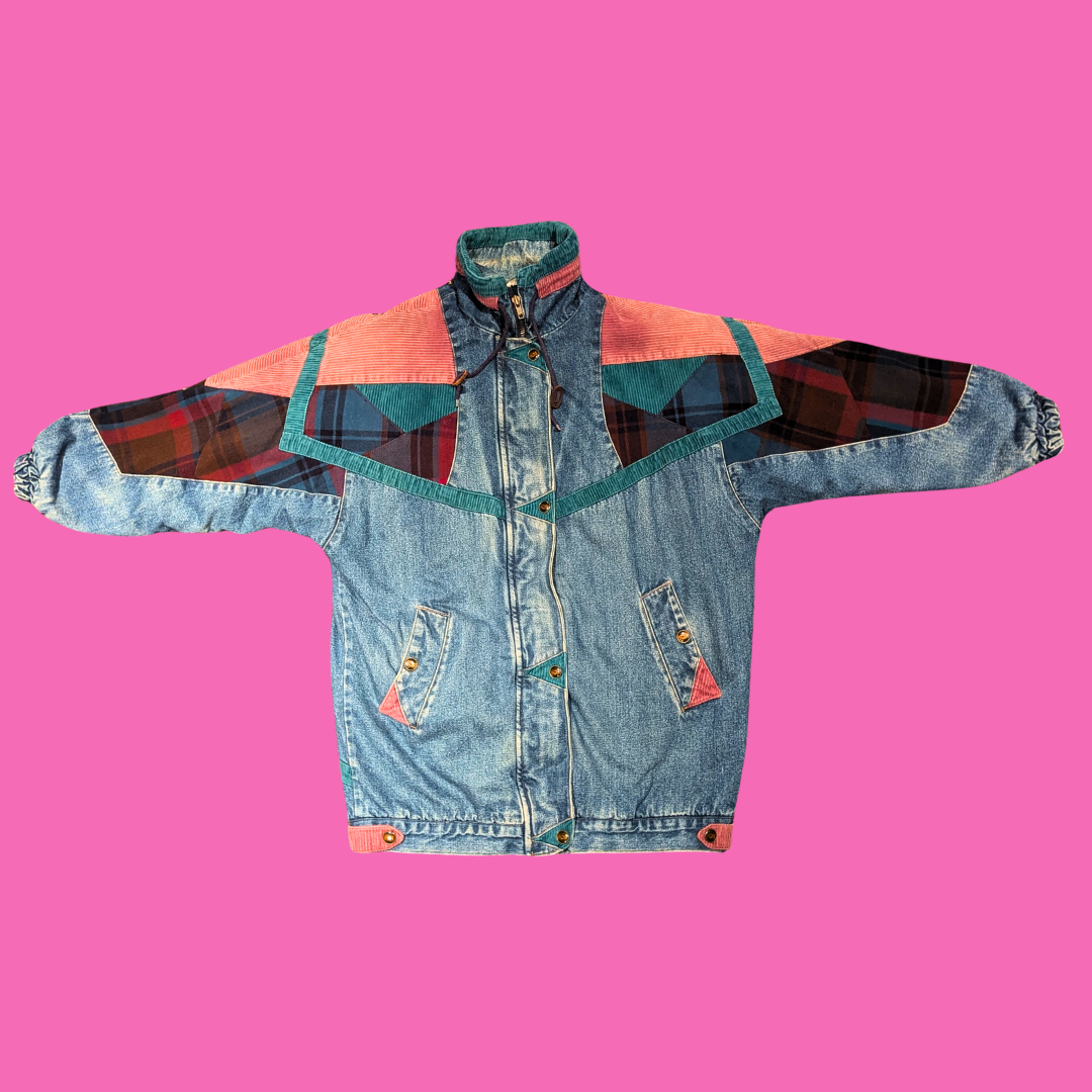 Vintage 1990's Funky Denim Jacket by Julia Michaels Size M