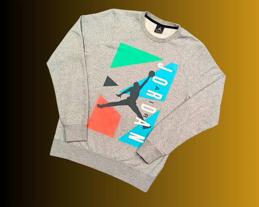 Y2K Air Jordan, Gray Crewneck Size M