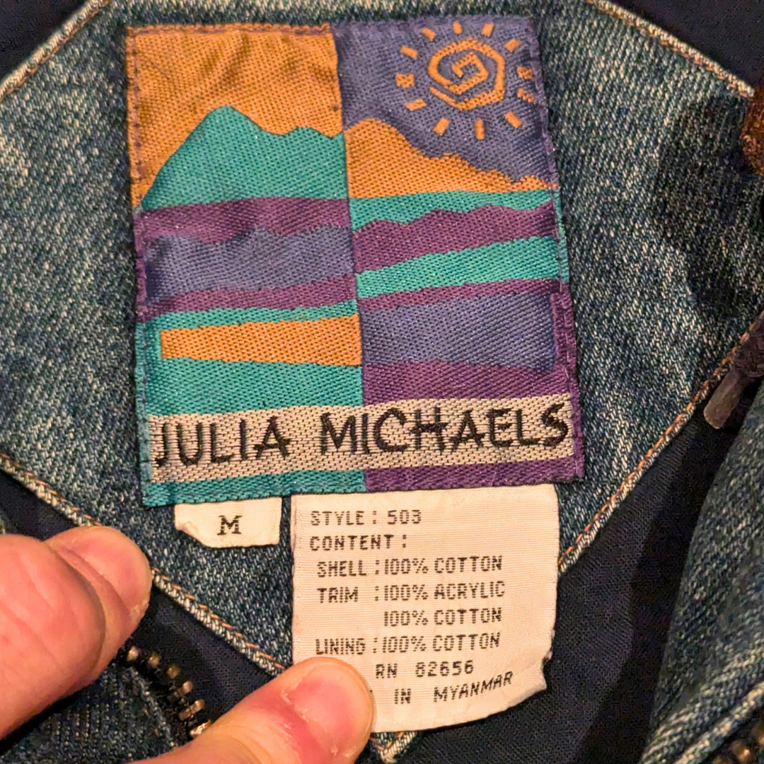 Vintage 1990's Funky Denim Jacket by Julia Michaels Size M