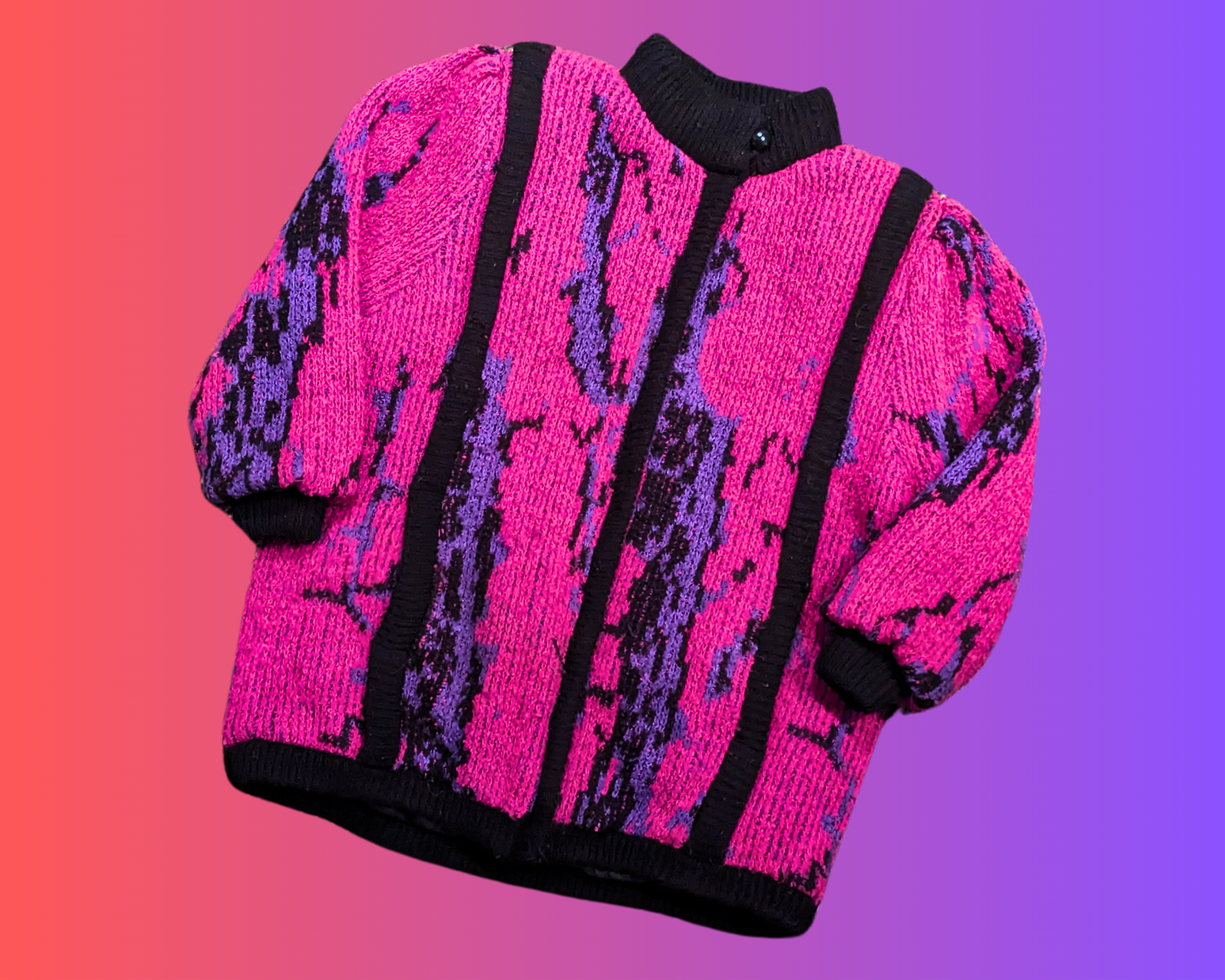 Vintage 1990's Warm Pink Knit Jacket Size XL