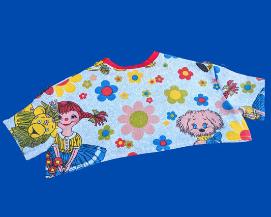 Fait à la main, Upcycled Toy Story 4 Drap de lit Crop Top Taille XS