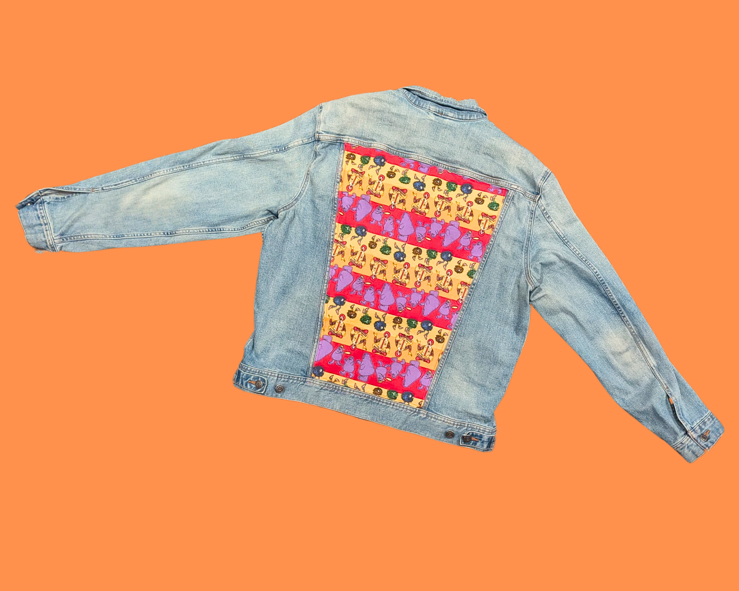 Handmade, Upcycled Denim McDonald's Patterned Fabric Size XL for Women + Matching Tote Bag