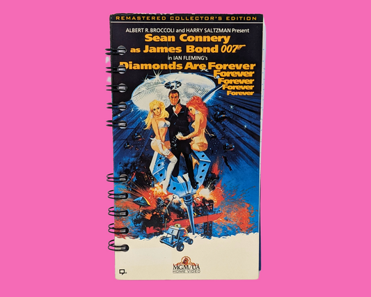 James Bond, Diamonds Are Forever VHS Movie Notebook