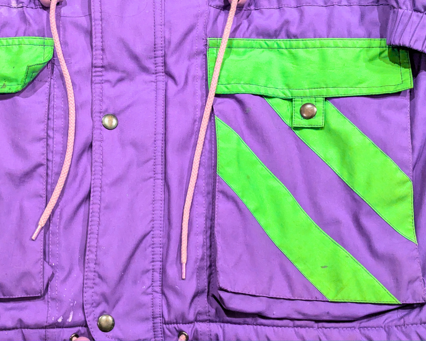 Vintage 1990's Purple and Green Skiing Jacket by SunAlp Sport Mode Size L