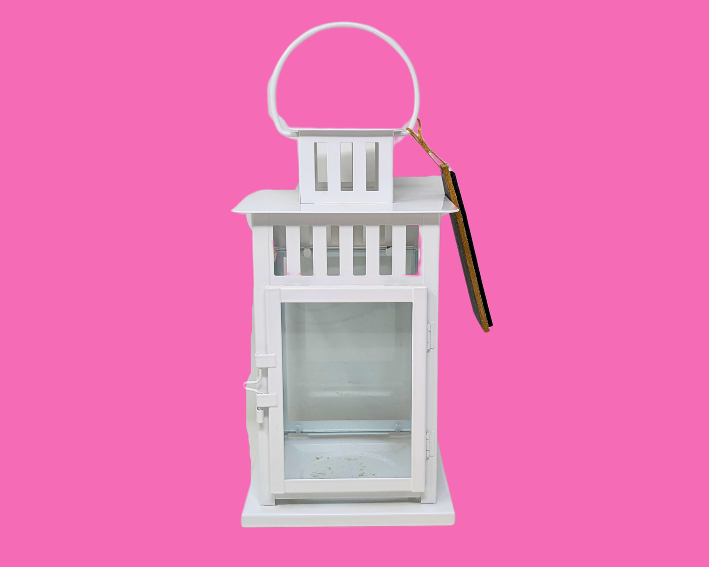 Bougeoir décoratif en métal blanc