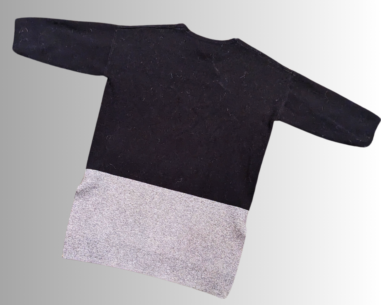 Y2K Black and Gray Wool Moschino Milano Fashion Kills Sweater Size M