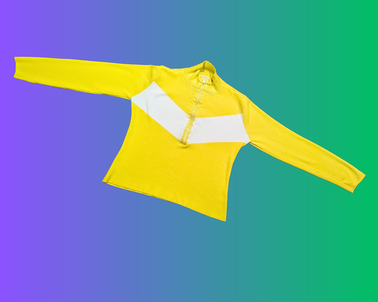 Y2K Be-u-ti-ful Yellow and White Sweater Size S