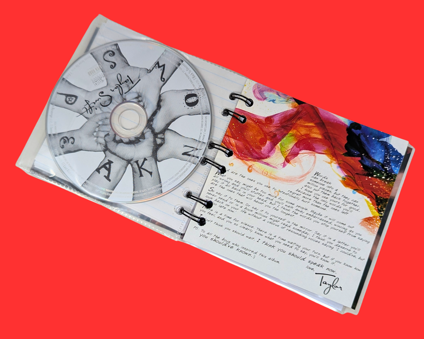 Taylor Swift, carnet de notes Speak Now