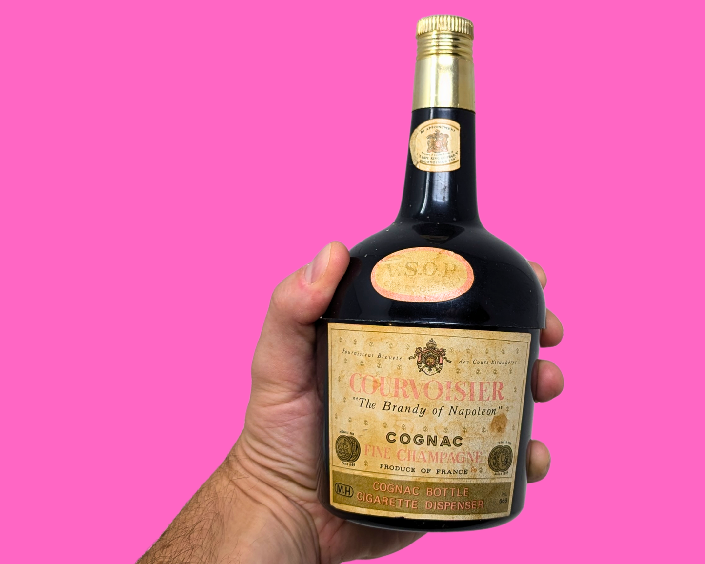Seau à glace en plastique pour cognac Courvoisier vintage des années 1980