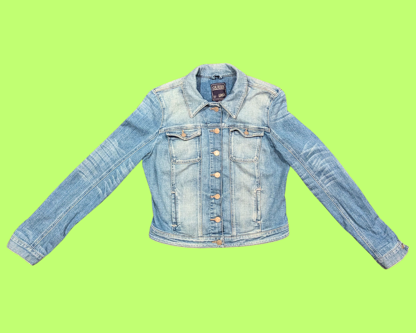 Handmade, Upcycled Denim Jacket with a Halloween, Michael Myers Meets Monet T-Shirt Size L for Women