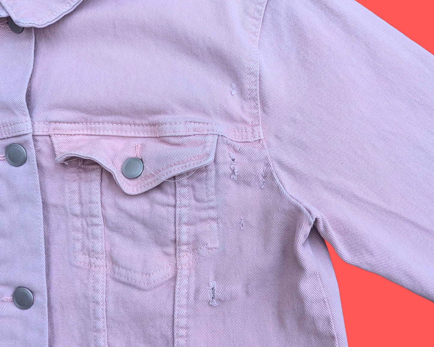 Handmade, Upcycled Justin Bieber, Purpose Tour Pink Denim Jacket Size M