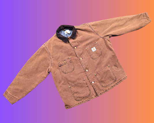 Veste Carhartt en jean marron vintage des années 1990, taille XL
