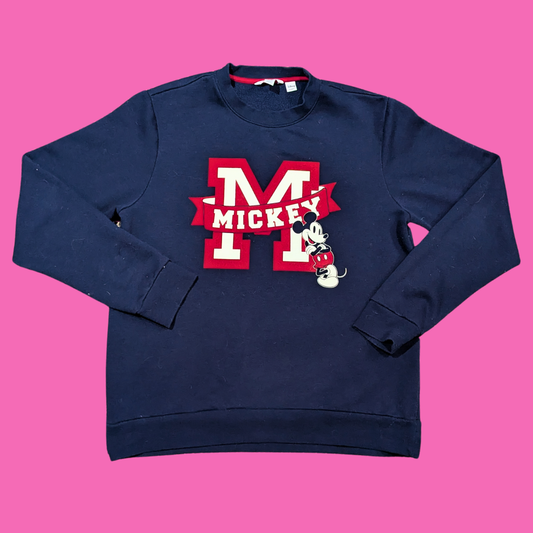 Official Disney Mickey Mouse Blue Crewneck Size L for Women, Size M for Men