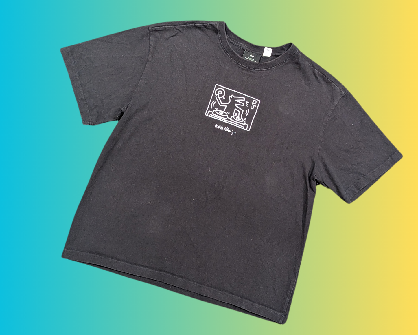 T-shirt noir Keith Haring Y2K taille M