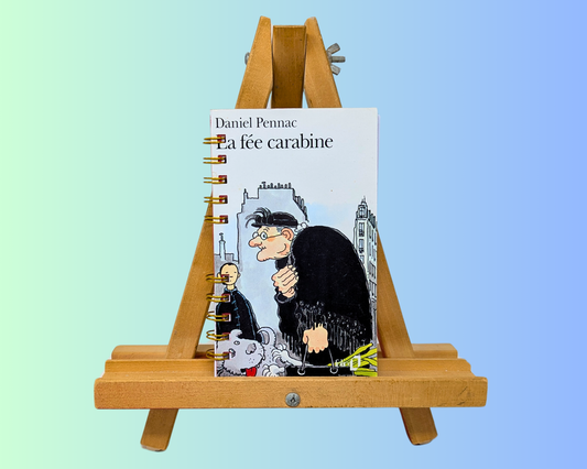 Handmade and Upcycled La Fée Carabine Novel by Daniel Pennac Notebook