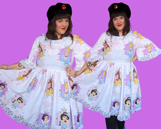 Drap de lit fait main et recyclé Walt Disney, Princesses Disney, taille L