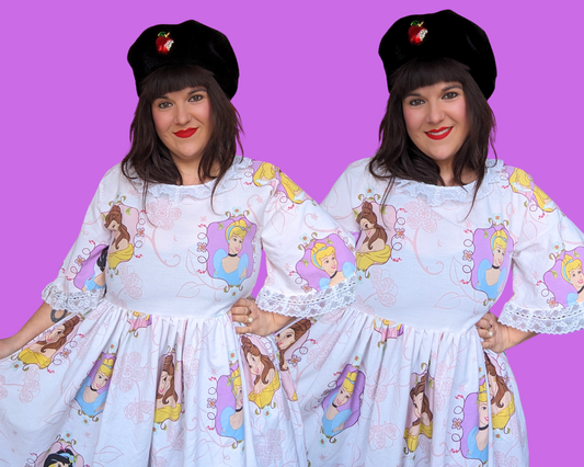 Drap de lit fait main et recyclé Walt Disney, Princesses Disney, taille L