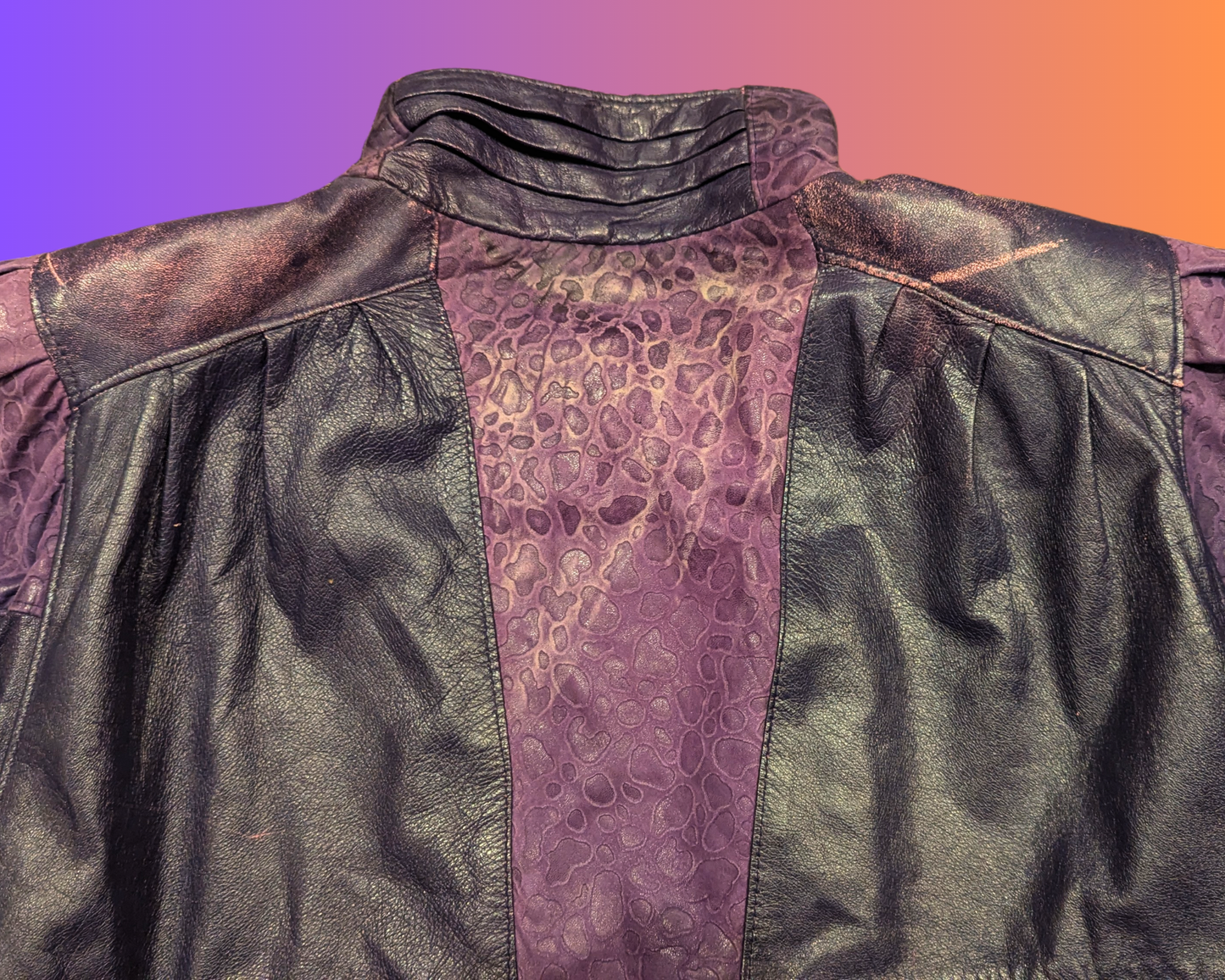 Vintage 1990's Purple Genuine Leather Jacket Size M for Women