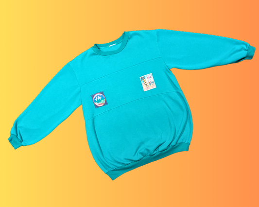 Vintage 1990's Green, Patches Alpine and Flight Club Crewneck Size S