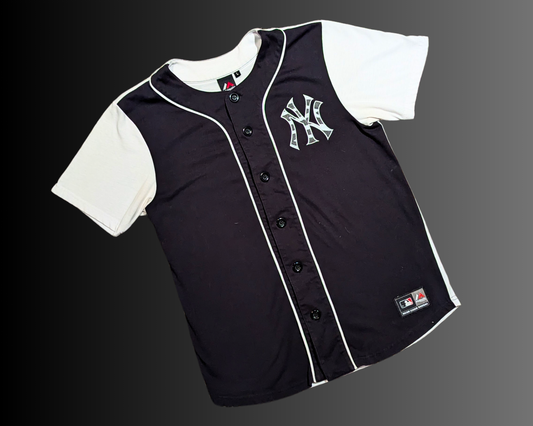 Maillot officiel à manches courtes Y2K des Yankees de New York de la Ligue majeure de baseball, taille L