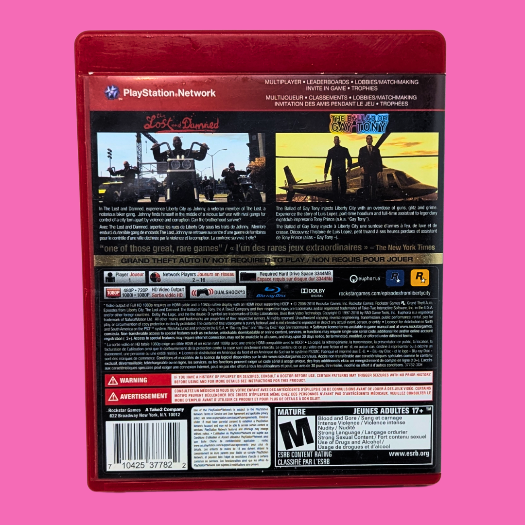 PS3 Grand Theft Auto Episodes from Liberty City Video Game