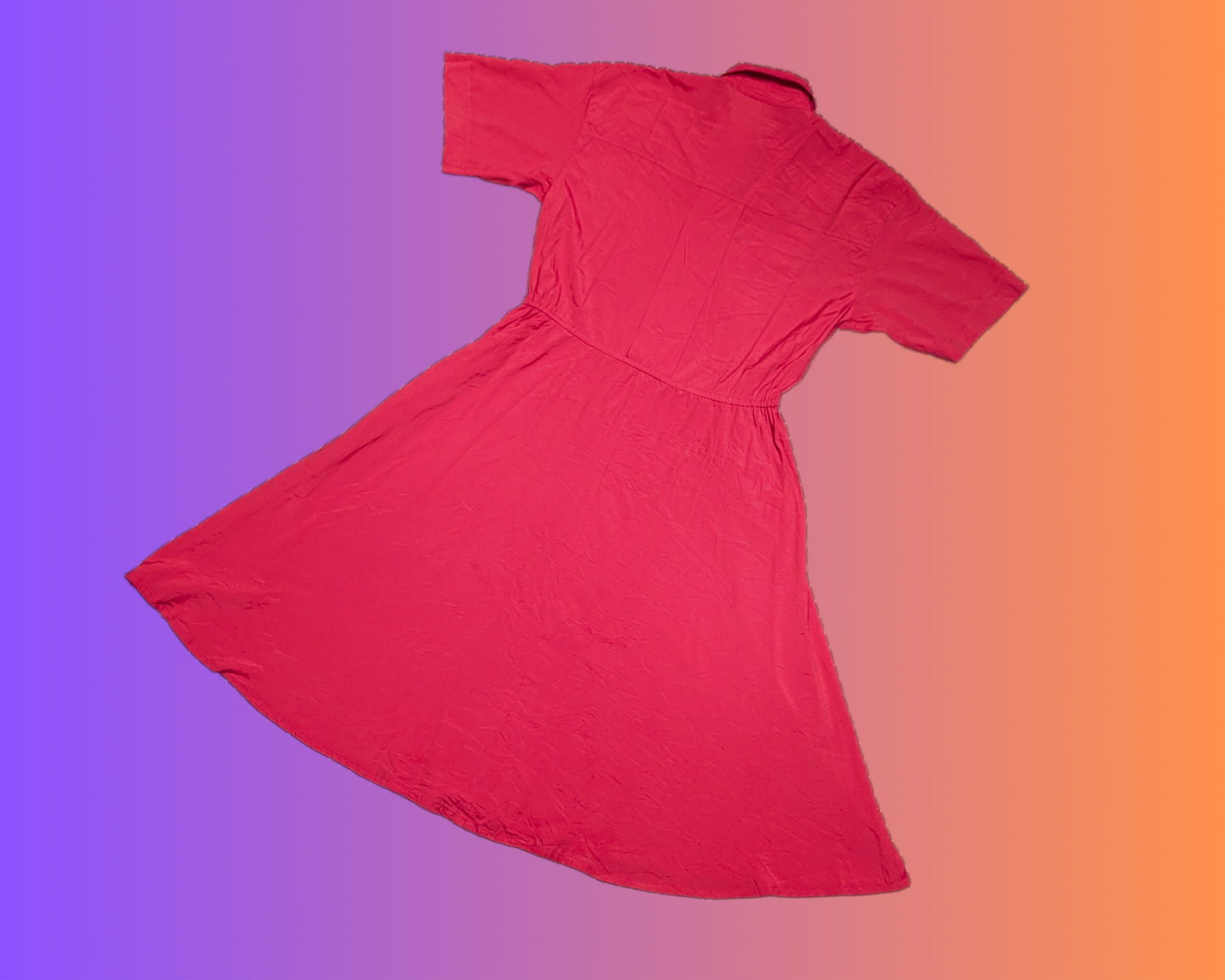 Vintage 1990's Warm Pink, Light Dress, With Stars Embroidery Size M