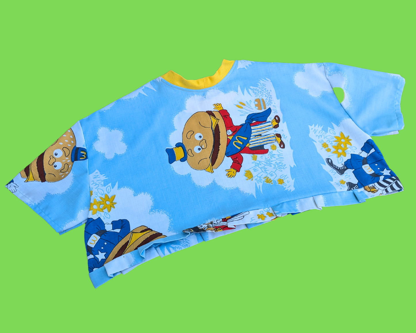Fait à la main, Upcycled Toy Story 4 Drap de lit Crop Top Taille XS