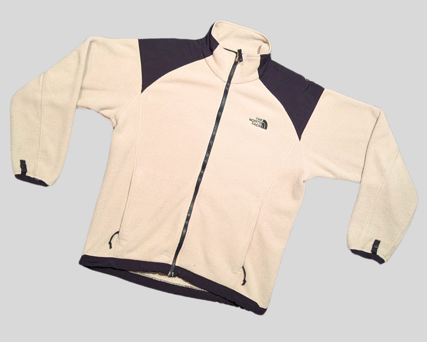 Y2K Beige and Black The North Face Fleece Size L