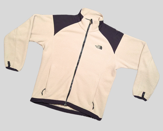 Y2K Beige and Black The North Face Fleece Size L
