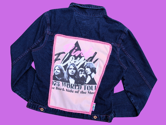 Handmade, Upcycled Pink Floyd, The Dark Side of the Moon, 1973 World Tour Jacket Size L
