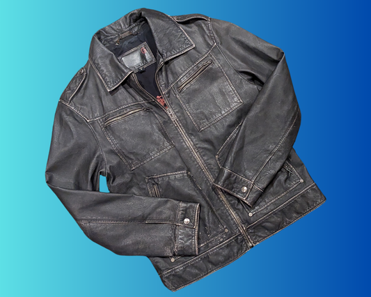 Veste en cuir véritable Guess Y2K, taille M