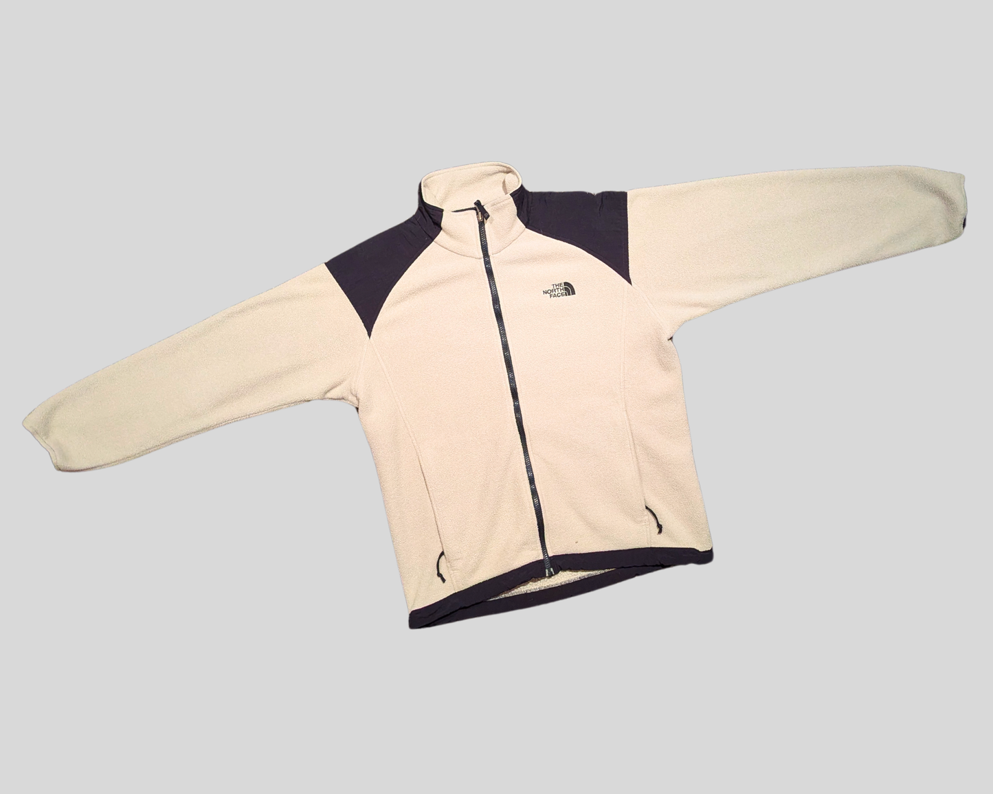 Y2K Beige and Black The North Face Fleece Size L