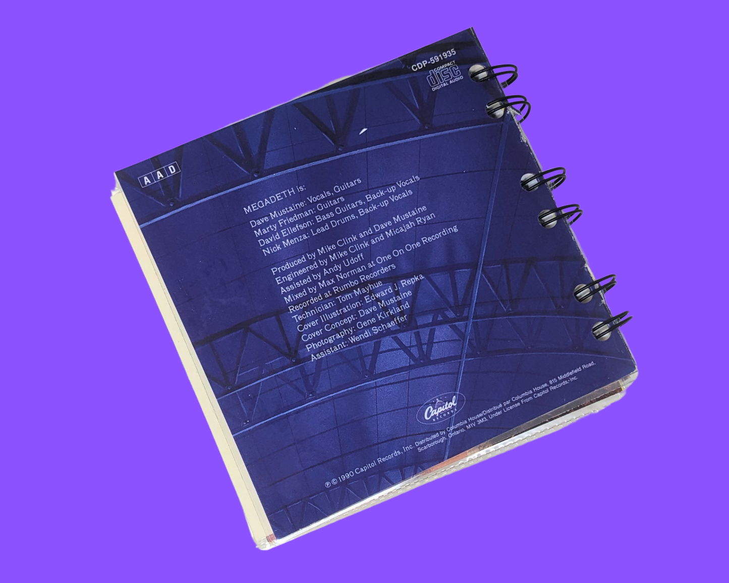 Megadeth, Rust in Peace CD Notebook