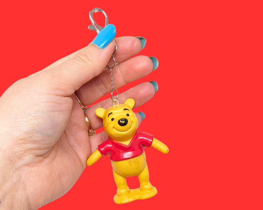 Porte-clés Winnie l'ourson fait à la main et recyclé