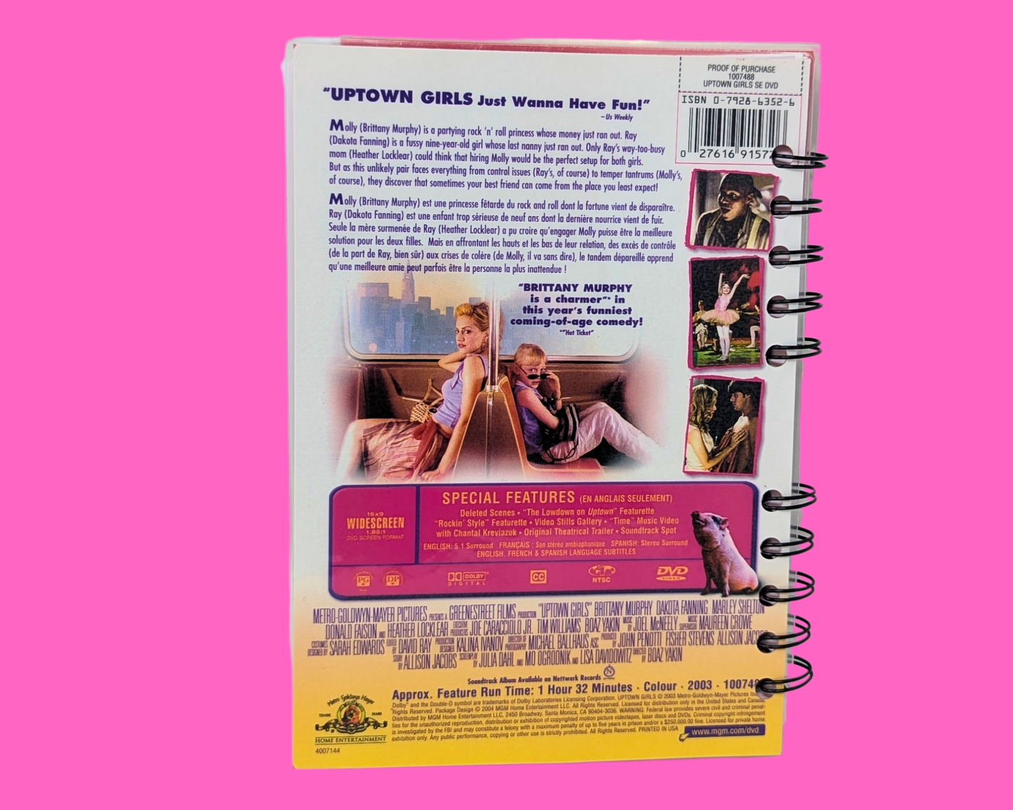 Carnet de notes du film DVD Uptown Girls