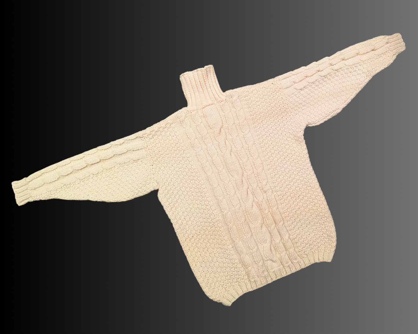 Vintage 1990's Beige Knit Synthetic Wool Turtleneck Size L
