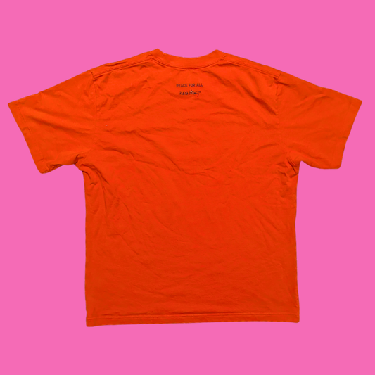 Keith Haring "Peace for All" Orange T-Shirt Size L